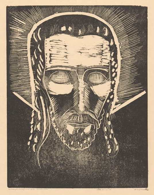 Lodewijk Schelfhout - Hoofd van Christus met aureool