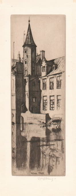 William Strang - From the Flemish Set; Quay of the Rosary, Bruges