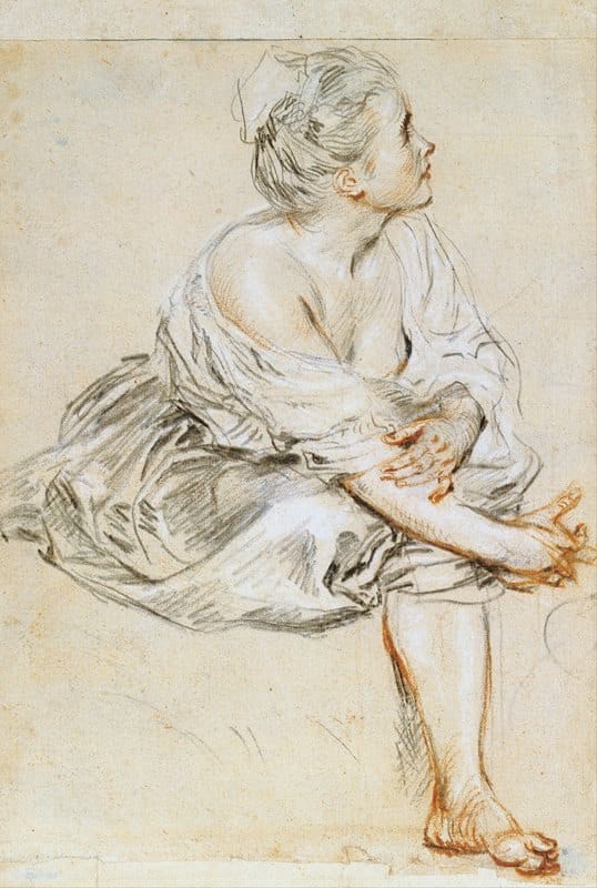 Jean-Antoine Watteau - Seated Young Woman