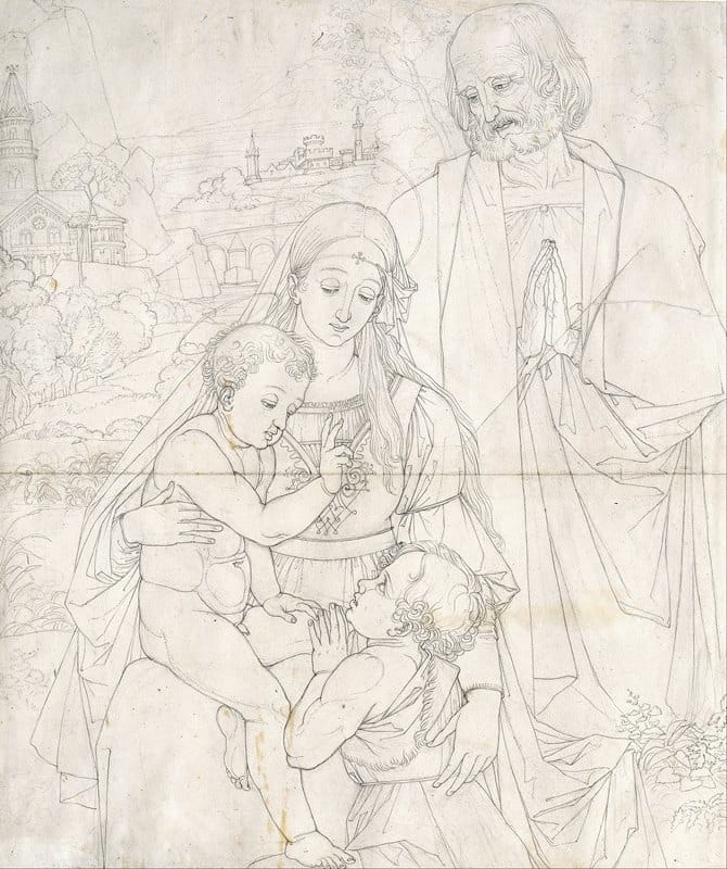 Peter von Cornelius - Holy Family with John the Baptist as a Boy