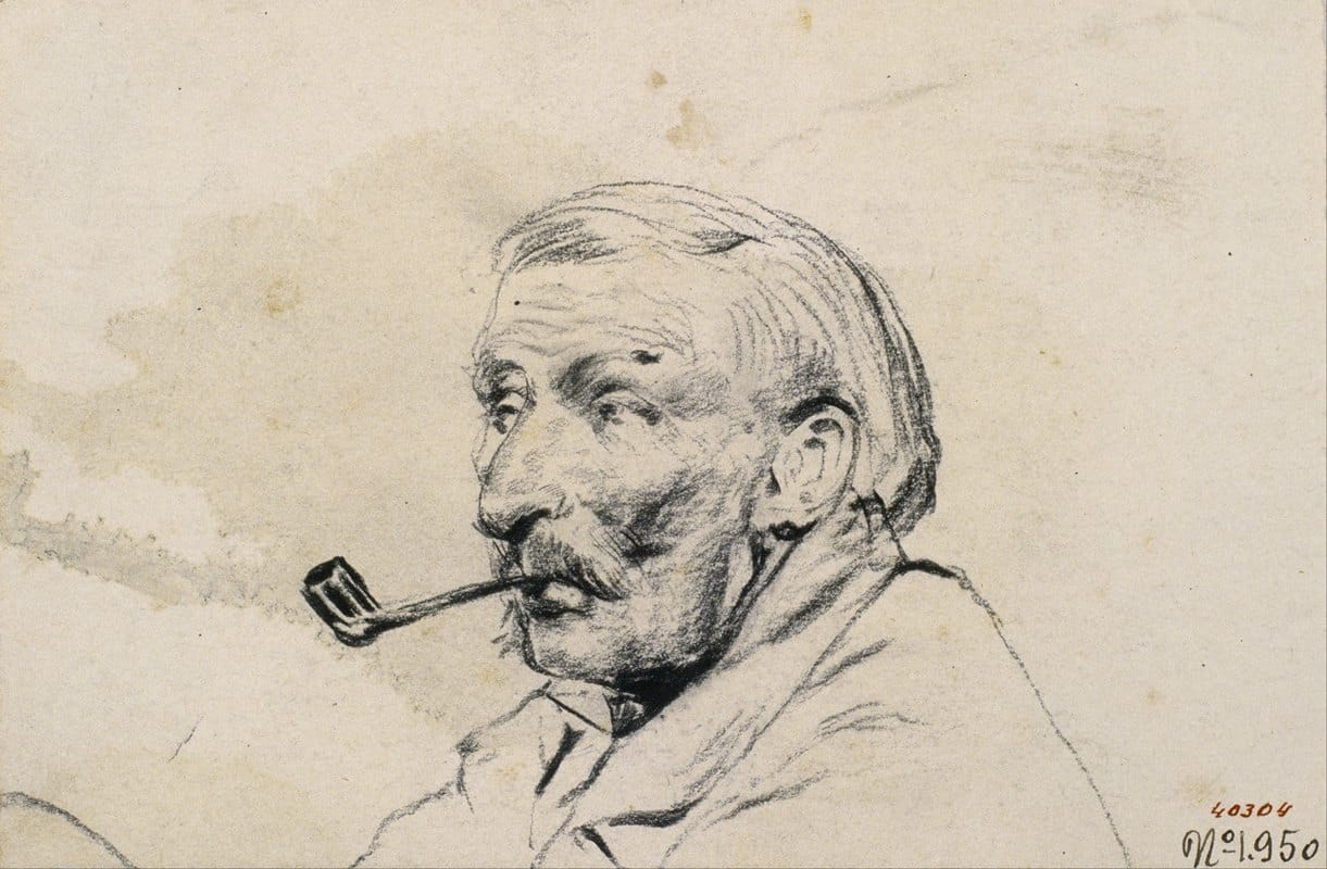 Santiago Rusiñol - Head of a Man Smoking a Pipe