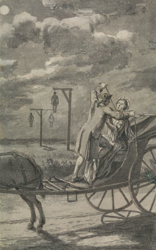 Samuel Wale - Murder in the Carriage (Probably a Design for The Tyburn Chronicle)