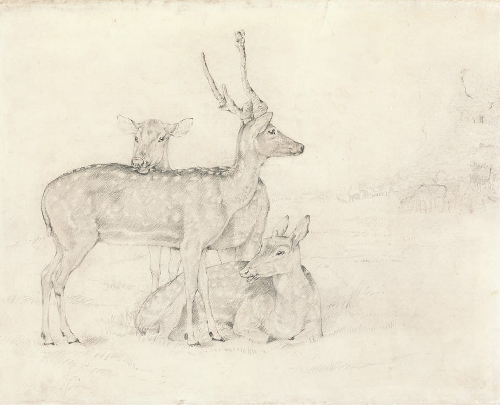 Sir Edwin Henry Landseer - A Herd of Deer Grazing in a Park