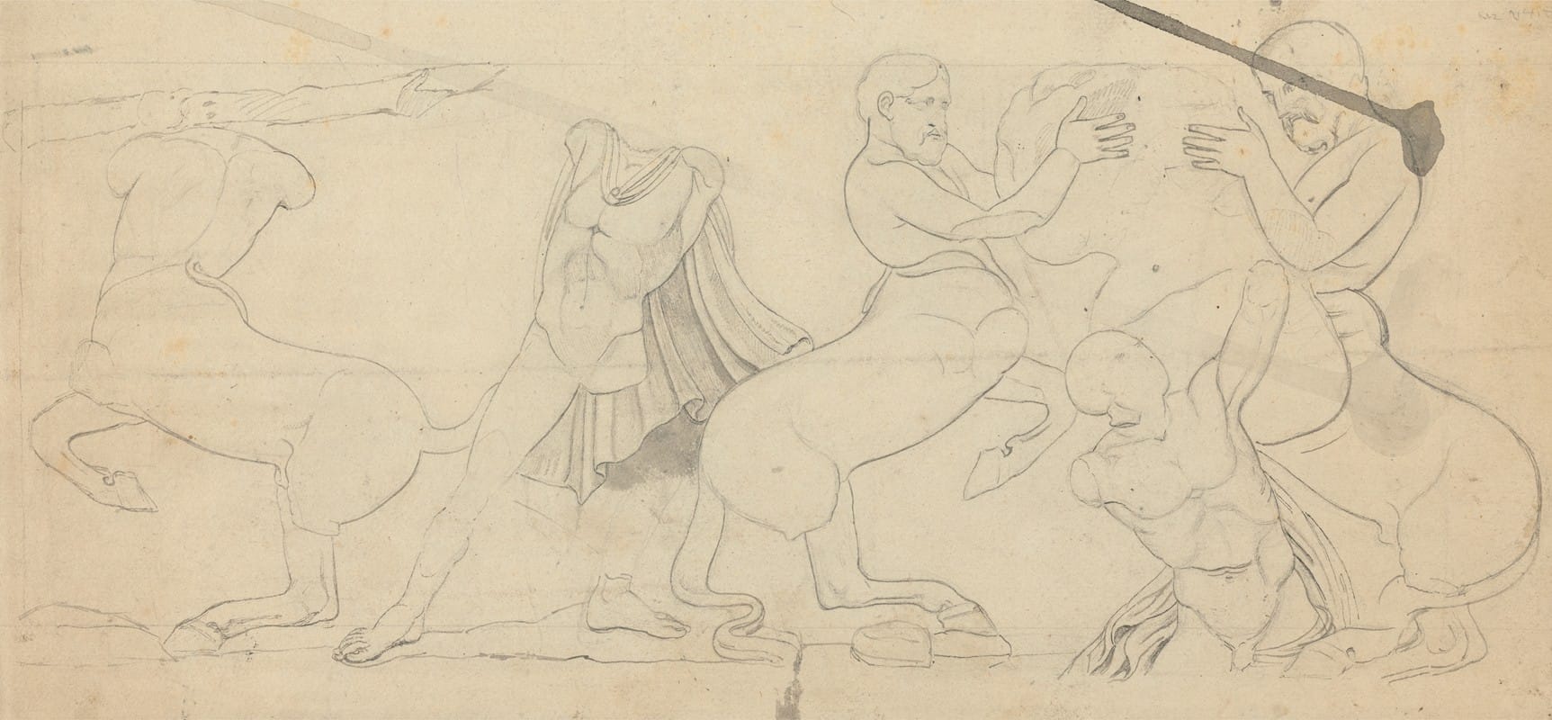 William Pars - Sketch of Centaurs and Lapiths From a Frieze