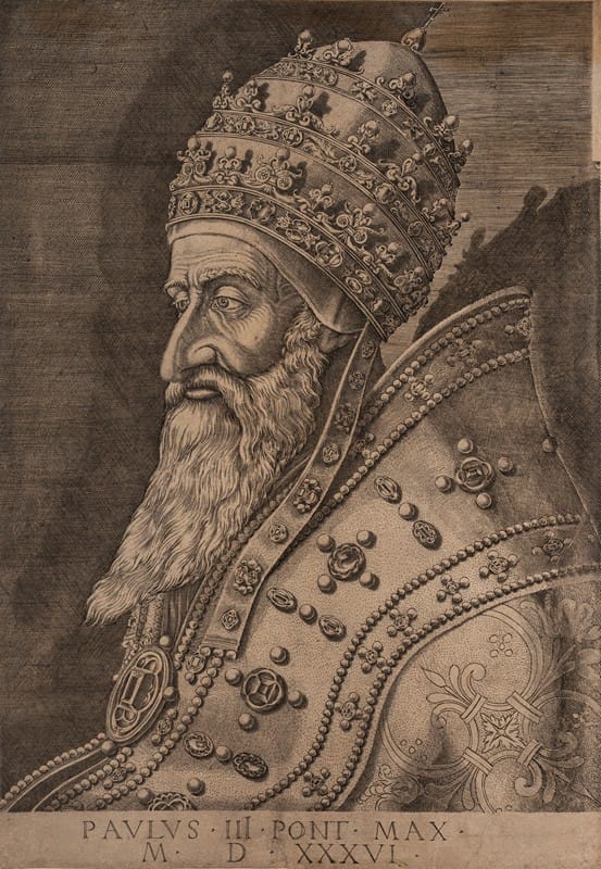 Agostino Veneziano - Pope Paul III