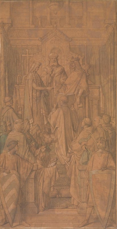 Godfried Guffens - Marriage of Raymond de Pierrepont With Walburgis, Margravine of Antwerp, in 1224