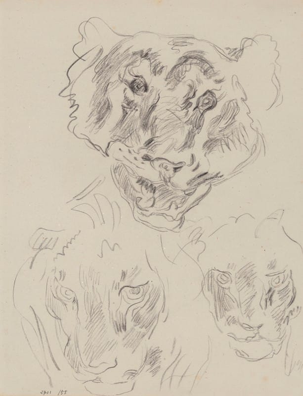 James Ensor - Three Heads of Wild Animals