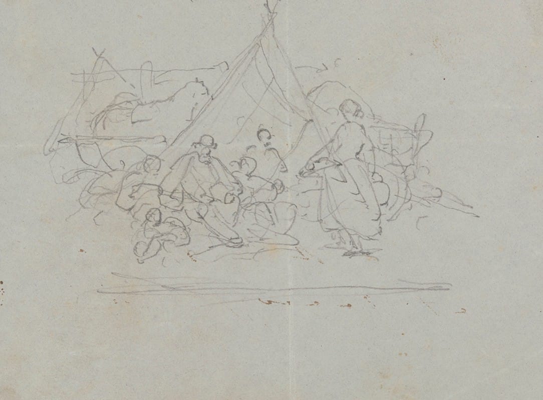 Nicaise De Keyser - Group Scene by a Tent