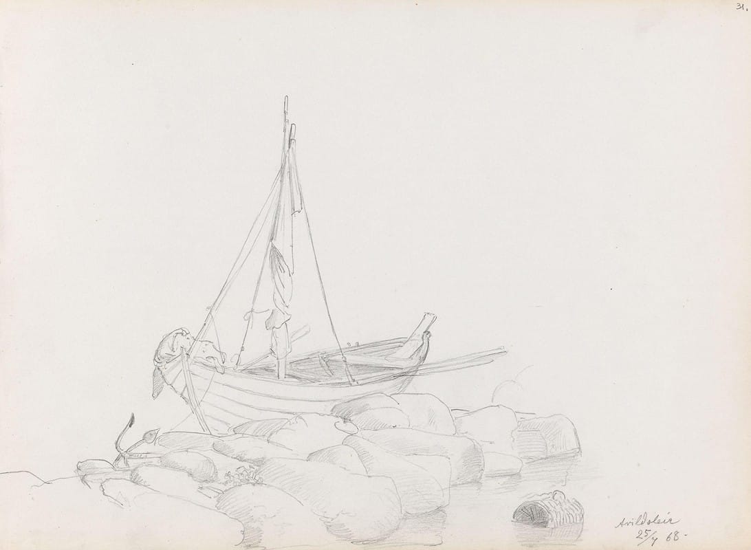 Adolph Tidemand - Båt, Arild