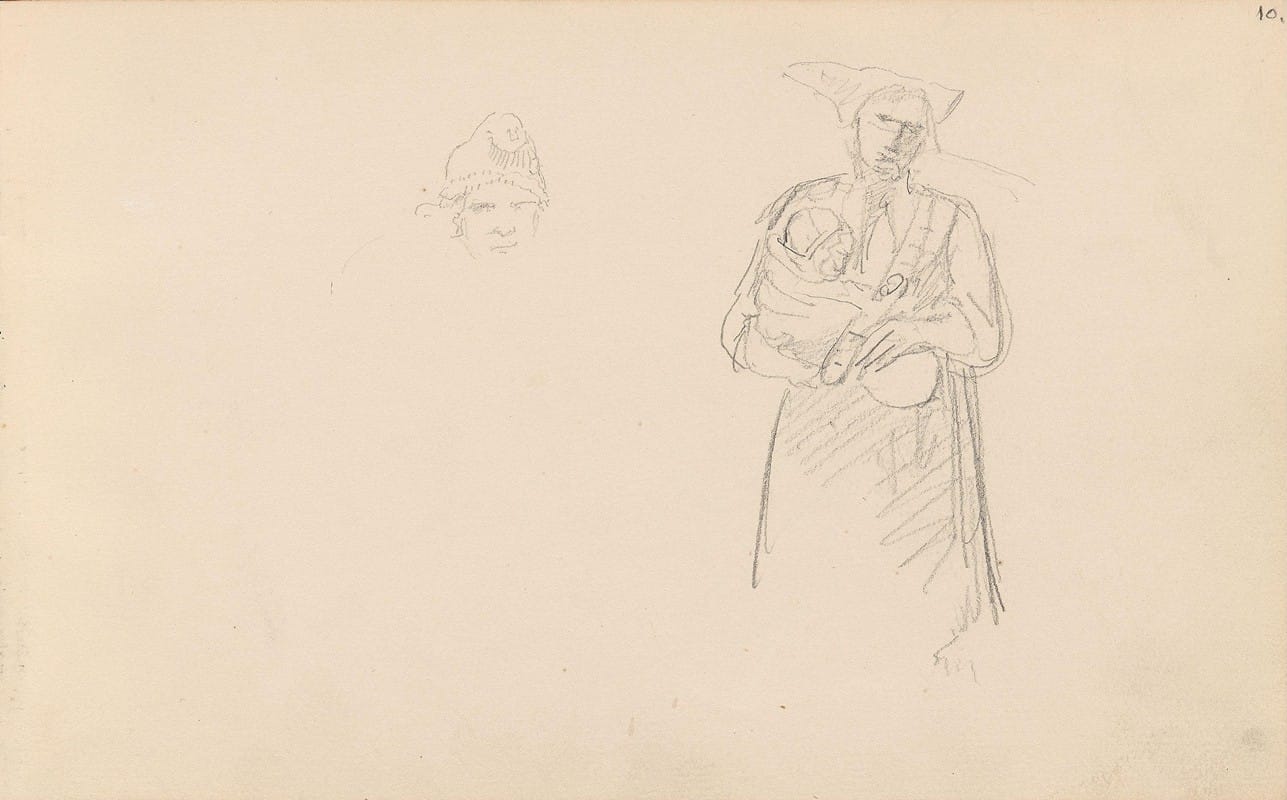Adolph Tidemand - Mannshode; kvinne med barn