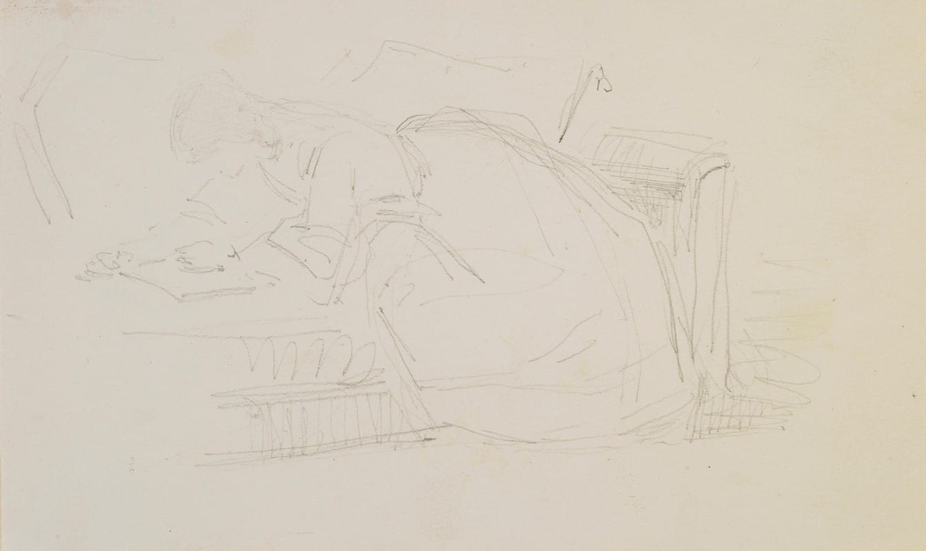 James Abbott McNeill Whistler - A girl reclining on a couch, reading