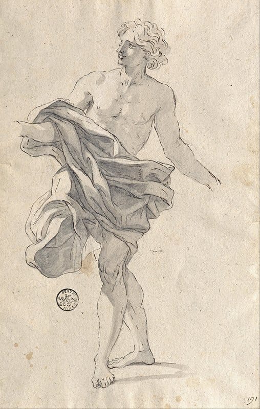 Giovanni Battista Gaulli - Study for a Young Man Dancing