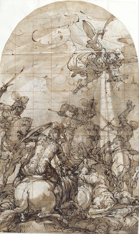 Giulio Benso - Battle Scene with the Appearance of the Angel of Victory