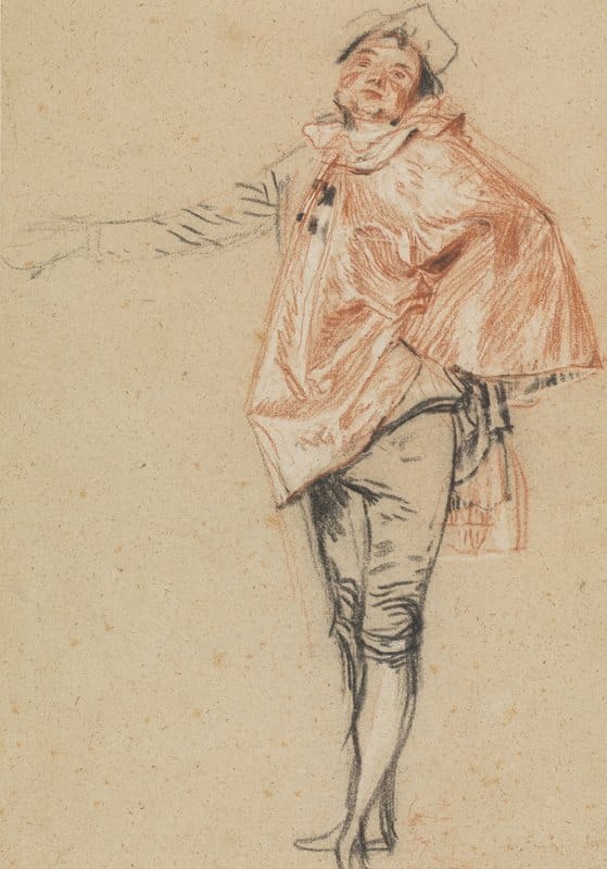 Jean-Antoine Watteau - Study of a Standing Dancer with an Outstretched Arm