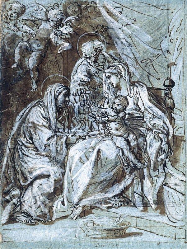 Niccolò Berrettoni - The Holy Family and Saint Ann, Reading a Psalm