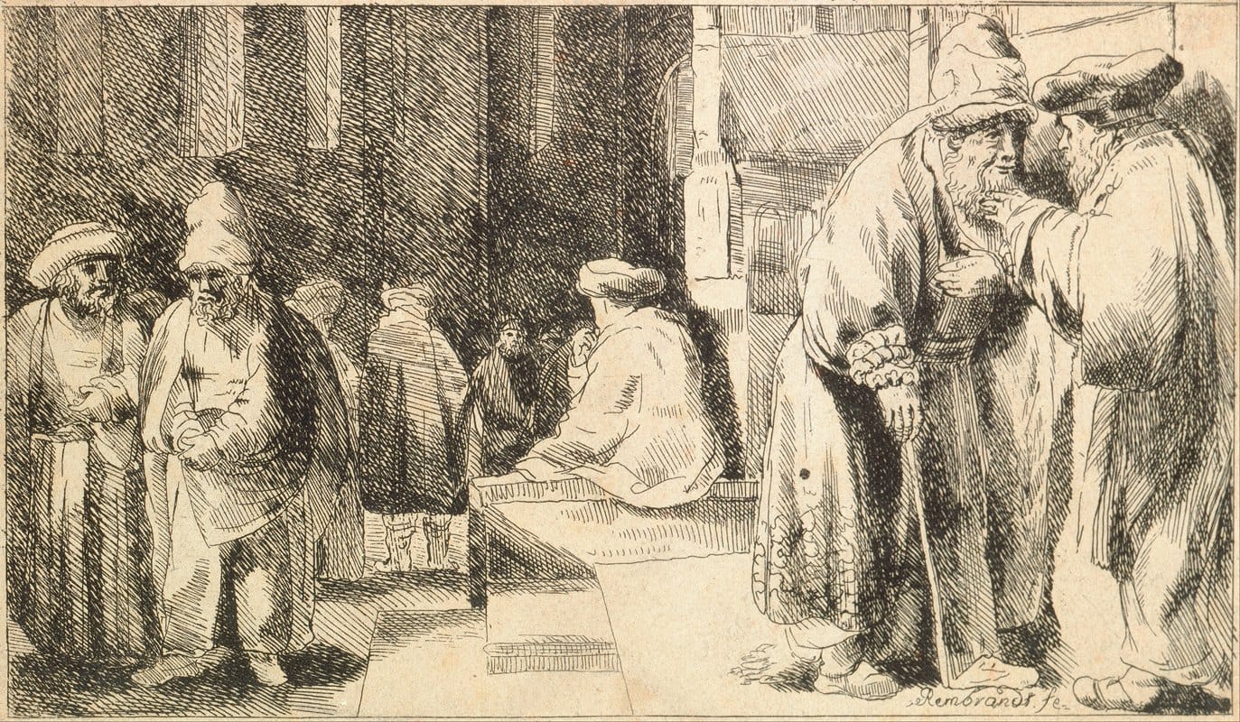 Rembrandt van Rijn - Jews in the Synagogue