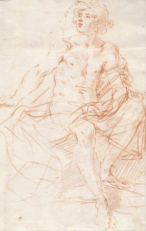 Simone Cantarini - Study for the Figure of John the Baptist