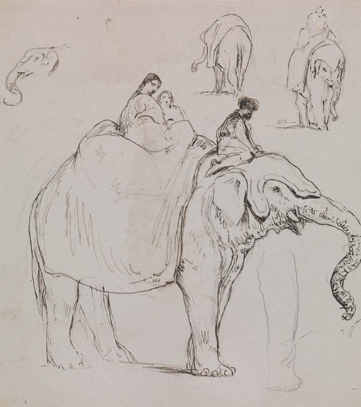 George Jones - Figures on an Elephant and Other Elephant Studies