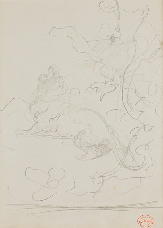 Gustave Doré - The Lion and the Gnat (La Fontaine)