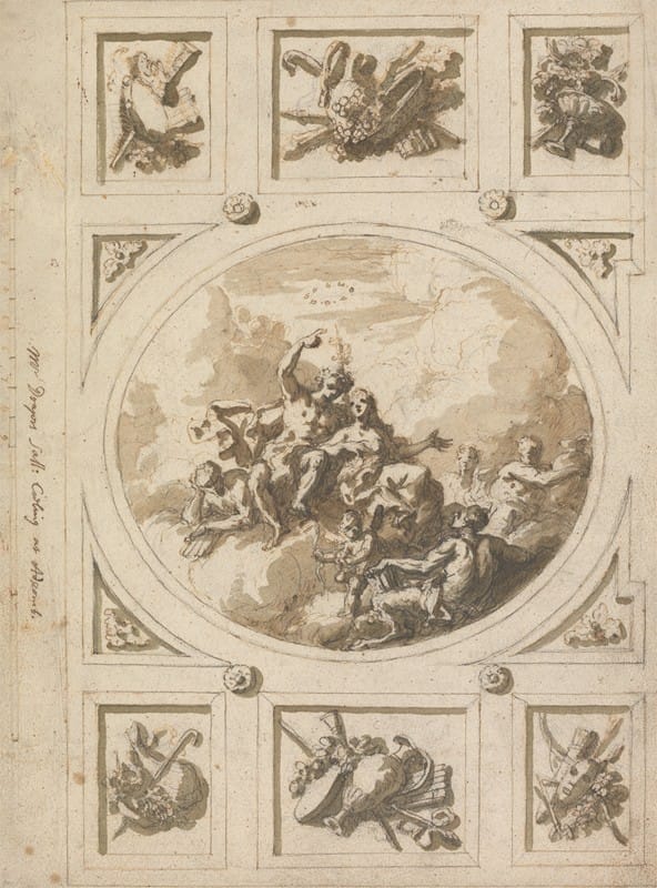 Sir James Thornhill - Design for a Ceiling at Addiscombe; Bacchus and Ariadne