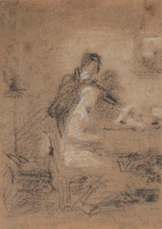 William Mulready - Sketch of Two Figures in an Interior; One Seated, One Standing
