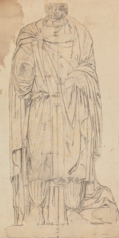 William Pars - Measured Drawing of Sculpture in Gymnasium at Ephesus