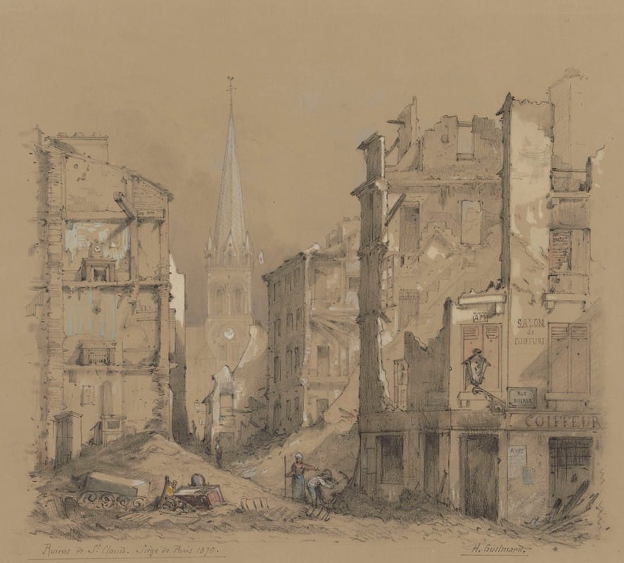 Henri Guilmard - Ruins of the Saint-Cloud Church at the Siege of Paris