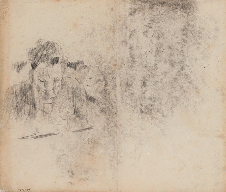 James Ensor - Man Writing or Reading
