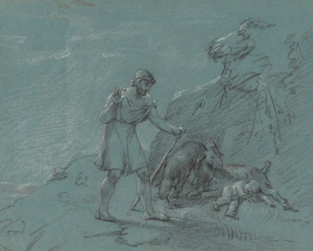 Jean Antoine Verschaeren - Oedipus Discovered by the Shepherds