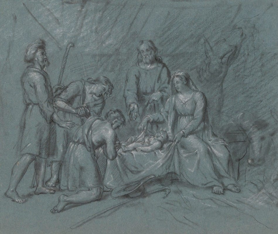 Jean Antoine Verschaeren - The Adoration of the Shepherds
