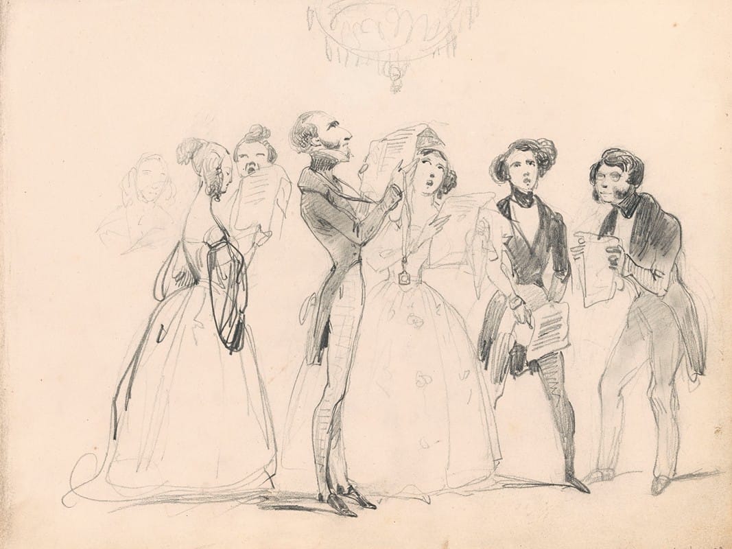 Nicaise De Keyser - Caricatures of Singing Figures