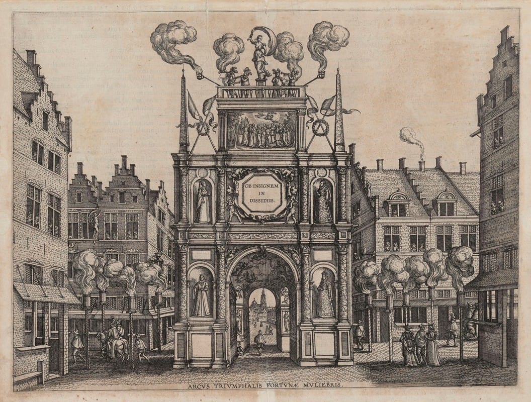 Pieter van der Borcht the elder - Triumphal Arch of Female Fortune
