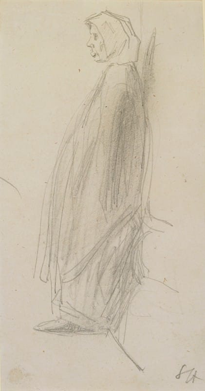 James Abbott McNeill Whistler - Profile sketch of an old woman standing