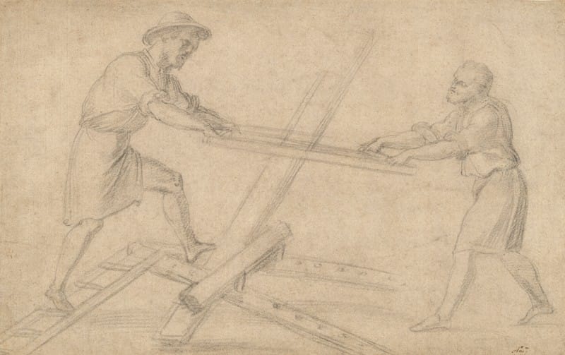 Baccio Bandinelli - Two men sawing a plank