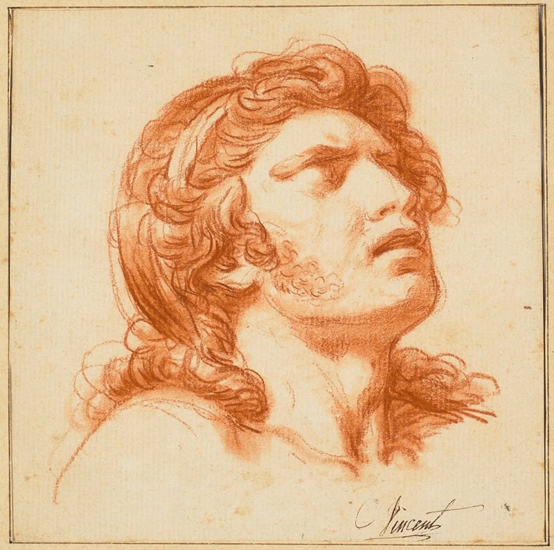 François-André Vincent - Head of a young man in agony