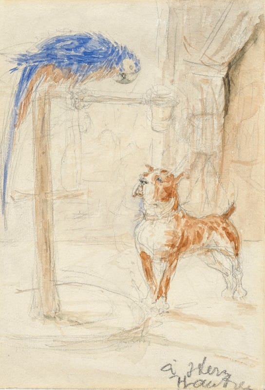 Henri de Toulouse-Lautrec - Perroquet et chien