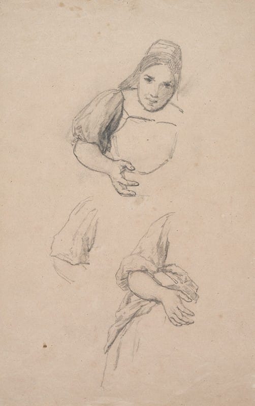 Johann Baptist Kirner - Arm position of the listening Black Forest woman