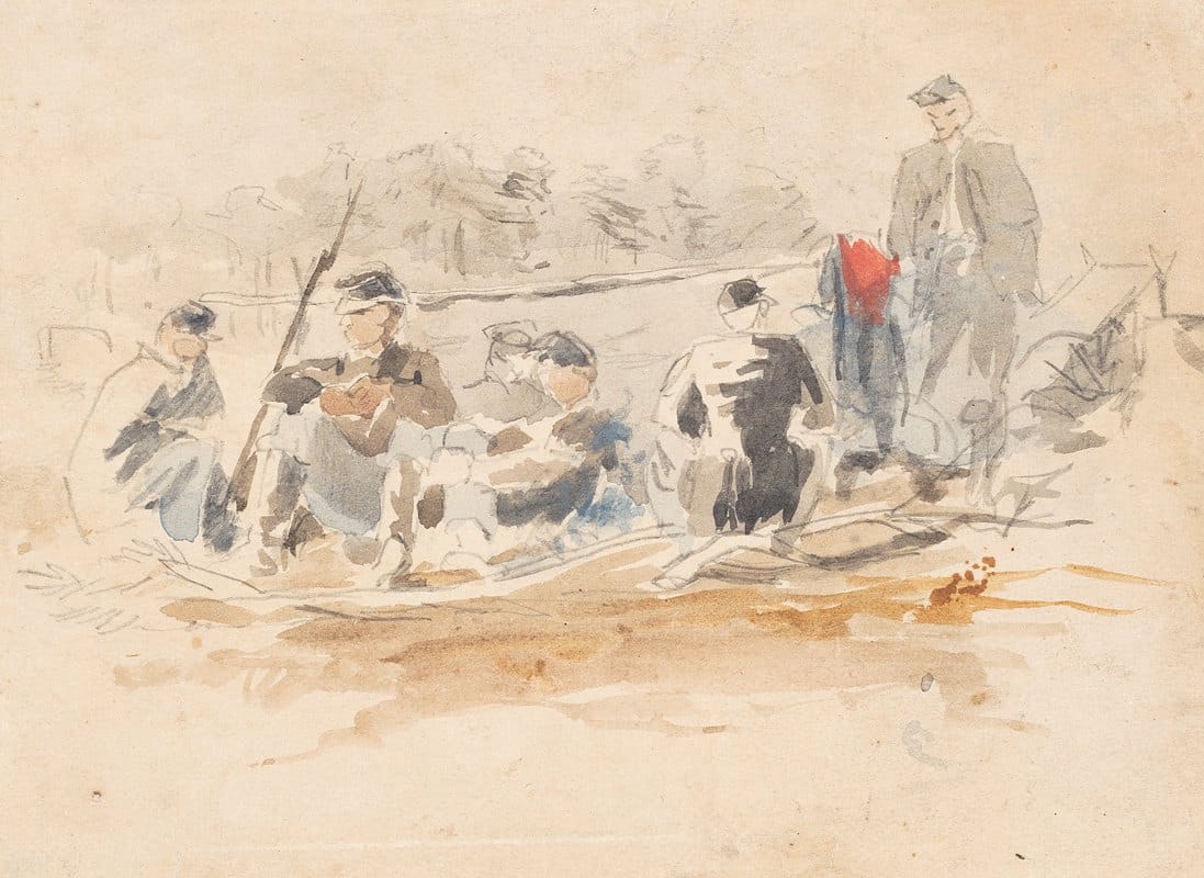 Winslow Homer - Soldiers Seated in a Group
