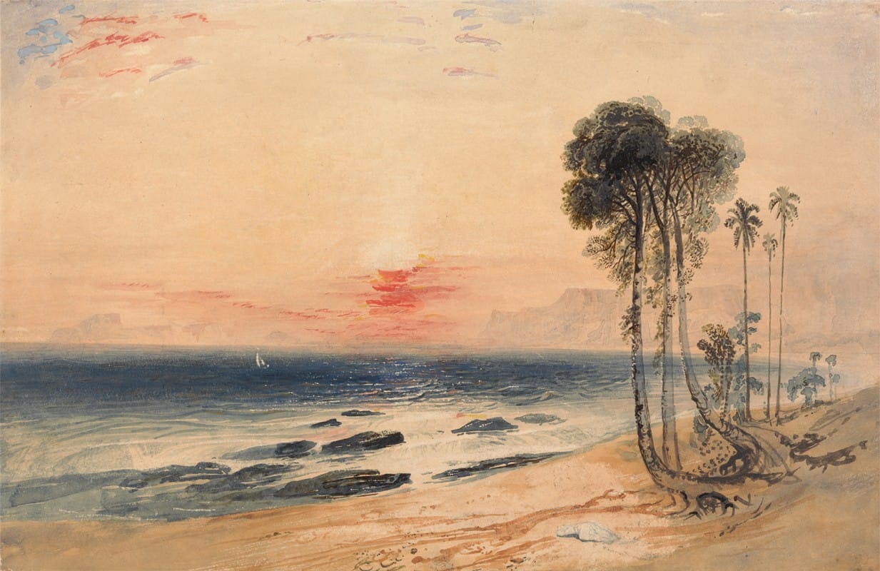 John Martin - A Tropical Coast, Sunset