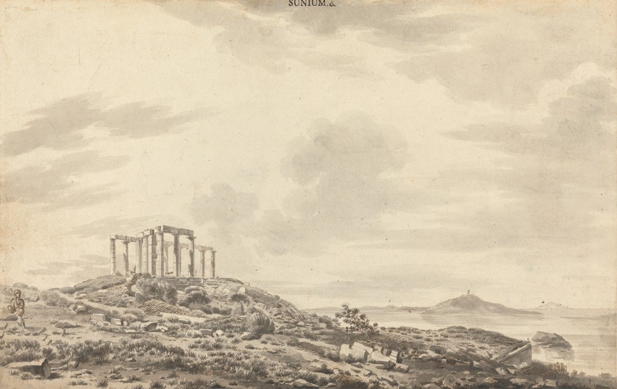 William Pars - Landscape with Temple Ruins at Sunium
