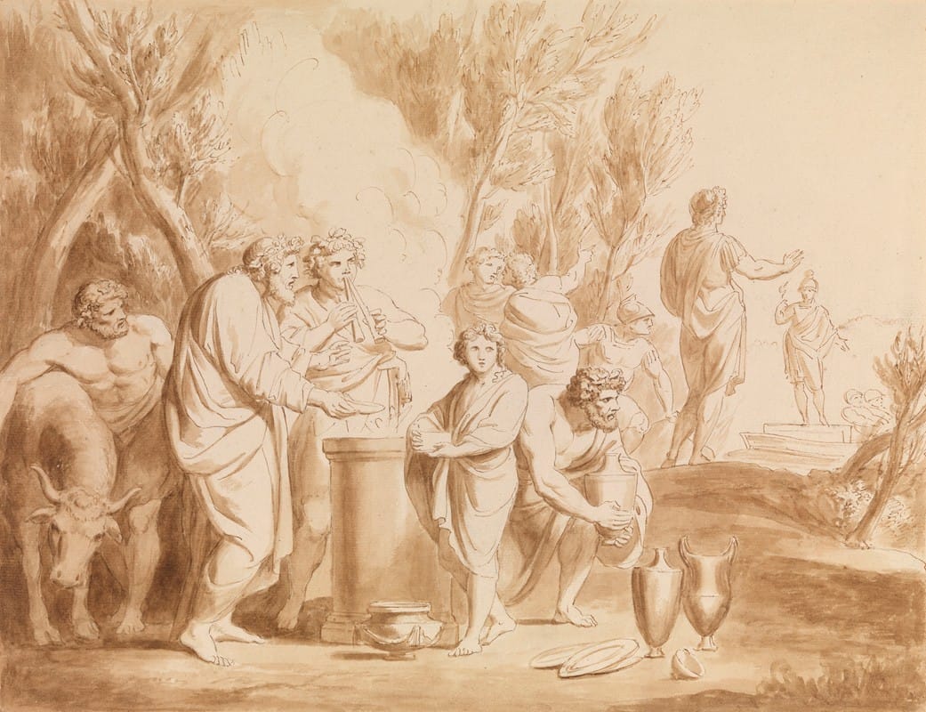 Andries Cornelis Lens - Classical Scene