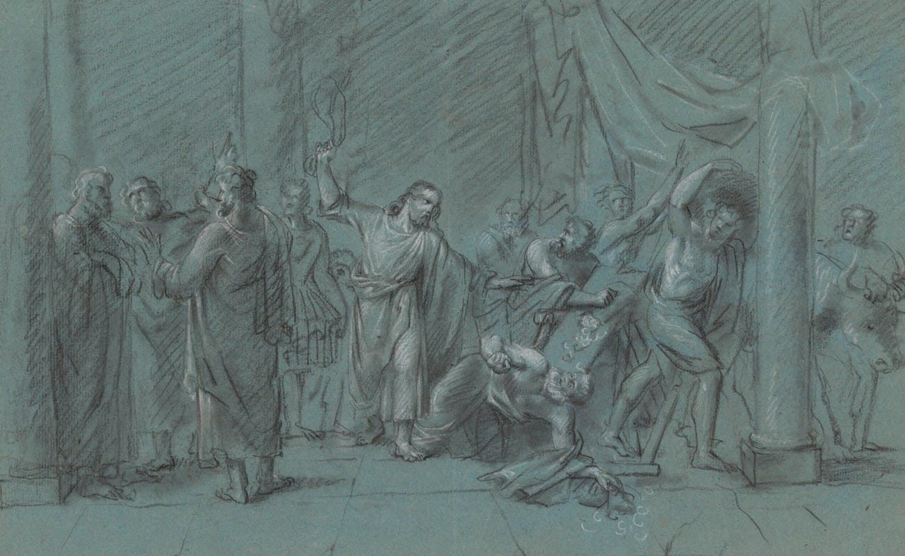 Jean Antoine Verschaeren - Christ Drives Out the Merchants from the Temple