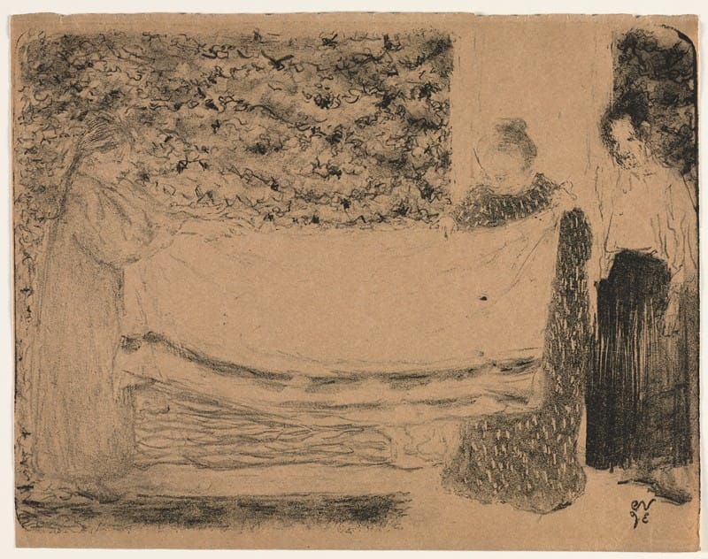 Édouard Vuillard - Folding the Linen