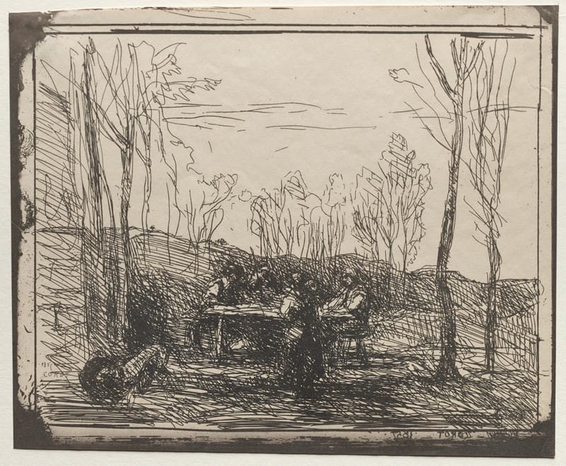 Jean-Baptiste-Camille Corot - Breakfast in a Glade