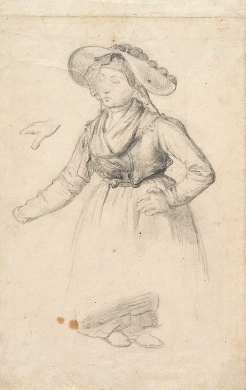 Johann Baptist Kirner - Peasant woman from Kinzigtal (Gutach) with bobble hat and nap bonnet