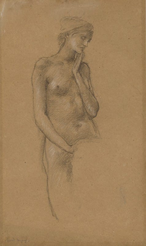 Sir Edward Coley Burne-Jones - Study of female nude for the Hill Fairies in ‘Arthur in Avalon’