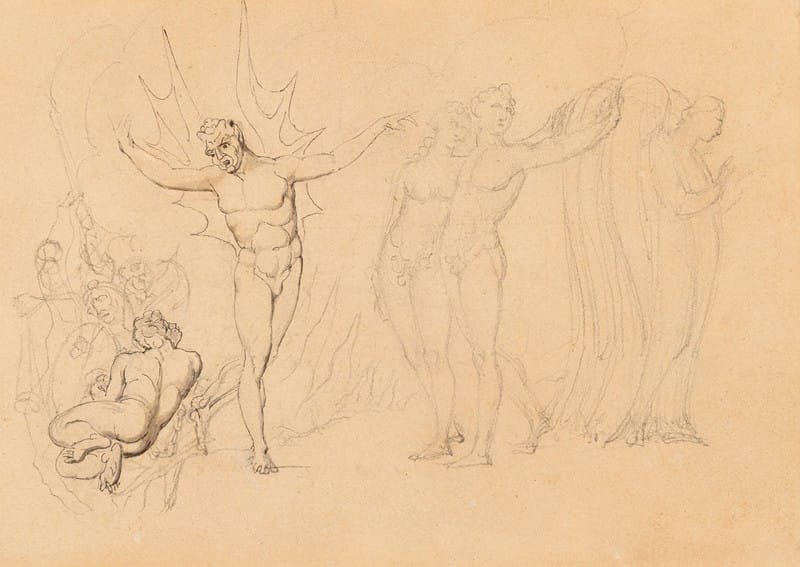 William Blake - Adam and Eve Expelled from Eden