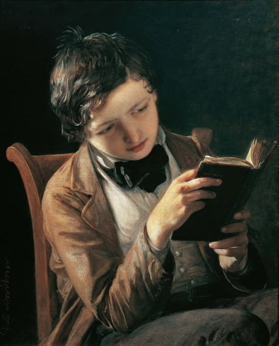 Johann Baptist Reiter - Reading boy