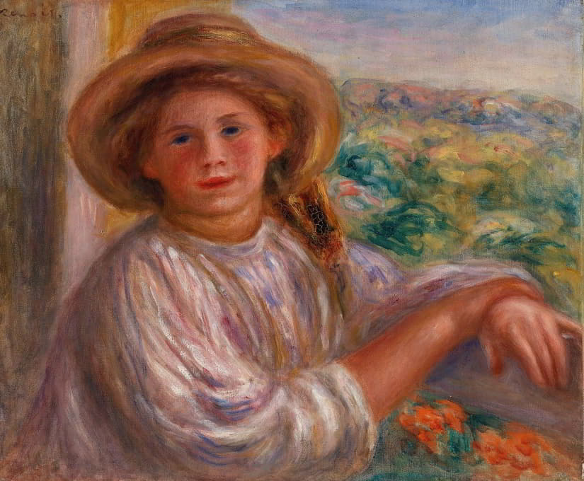 Pierre-Auguste Renoir - Girl on a Balcony, Cagnes (Jeune femme au balcon, Cagnes)