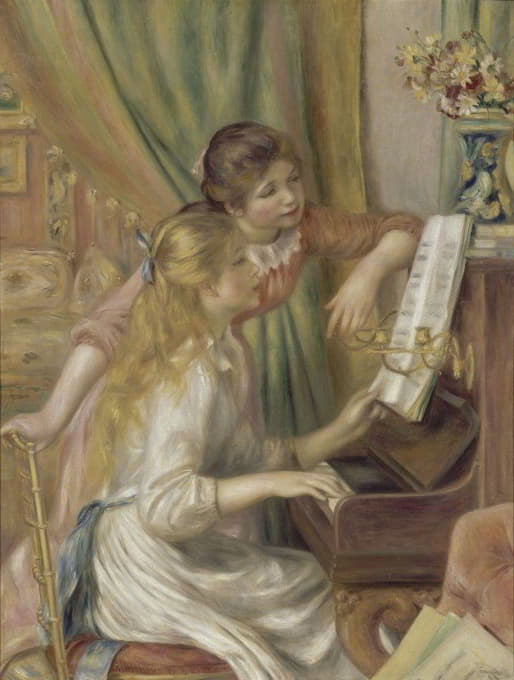 弹钢琴的年轻女孩